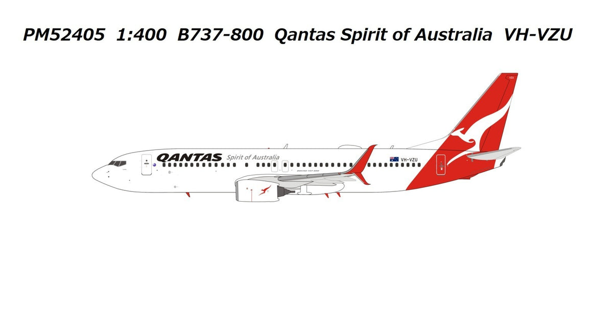 【予約商品】737-800 カンタス航空 「Spirit of Australia」  VH-VZU  1/400 (PM20240510) [PM52405]