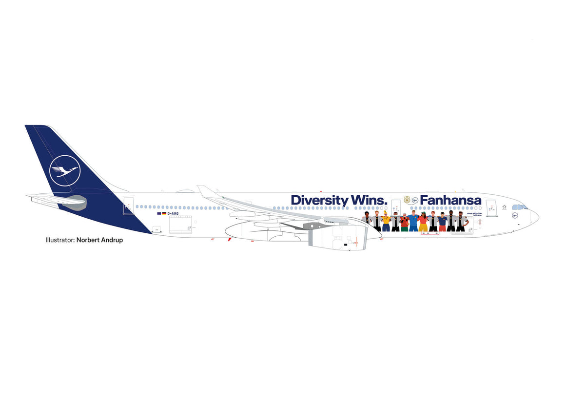 【予約商品】A330-300 ルフトハンザ航空 “Fanhansa - Diversity Wins” D-AIKQ 1/500 (HE20231020) [537216]