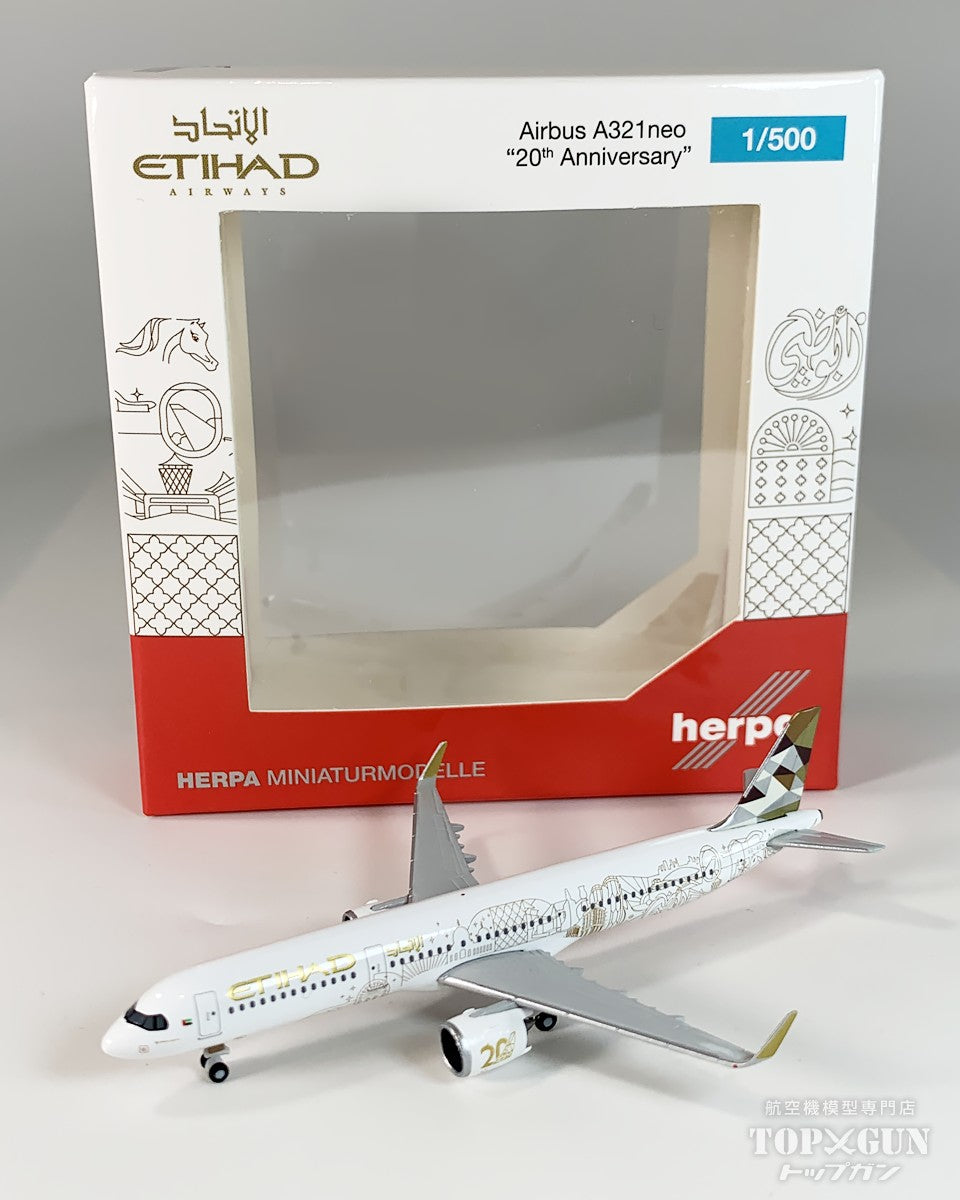Herpa Wings 1:500 Airbus A321neo Etihad – 20° Anniversario, Modello 538466 - Foto 3