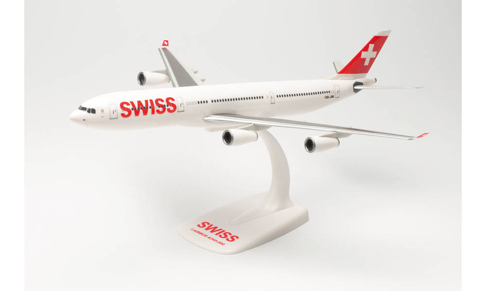 A340-300 スイスインターナショナルエアラインズ 「Schaffhausen」 HB-JMI （組立式モデル・スタンド仕様・ランディングギアなし） 1/200[610117-002]