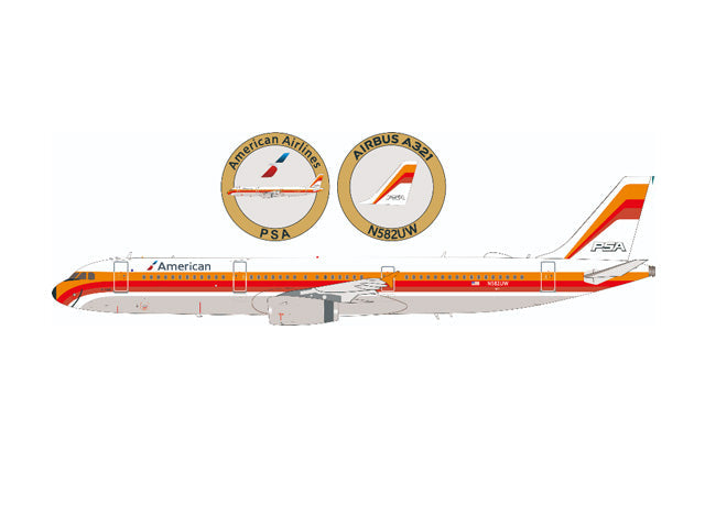 A321-200 アメリカン航空 レトロ塗装 PSA パシフィックサウスウエスト航空 N582UW 1/200[IF321AA582](20240630)