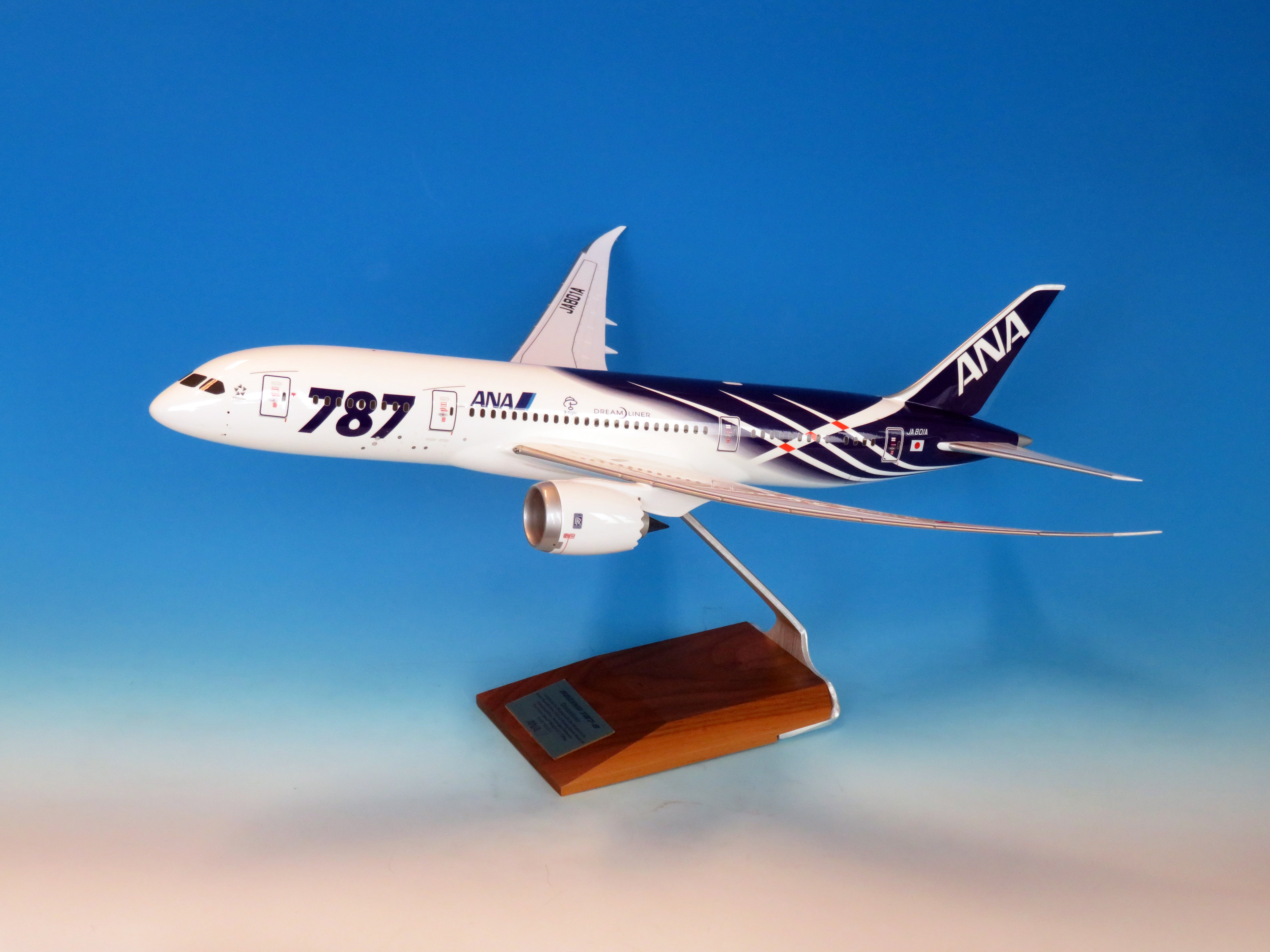 全日空商事 787-8 ANA 全日空 特別塗装 (ｷﾞｱなし、木製台座・ﾌﾟﾚｰﾄつき) JA801A 1/100【2024年12月中旬発売】(ANA