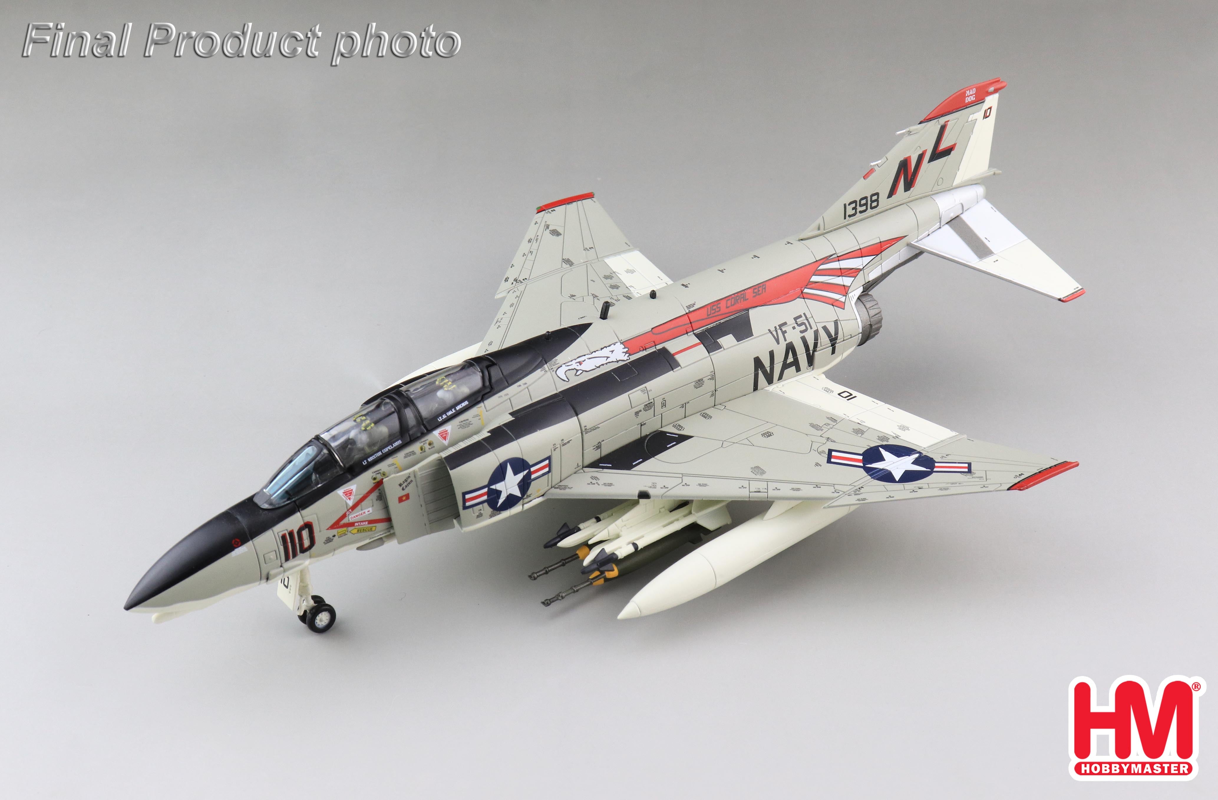 Hobby Master F-4B アメリカ海軍 第51戦闘飛行隊 「スクリーミング・イーグルス」 ケン・キャノン大尉／バド・モリス大尉機（MiG-17撃墜）  空母コ