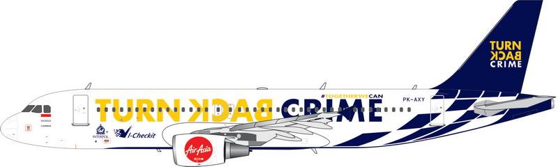 1/400 A320 エア・アジア　インターポール　システム導入 犯罪撲滅ロゴ