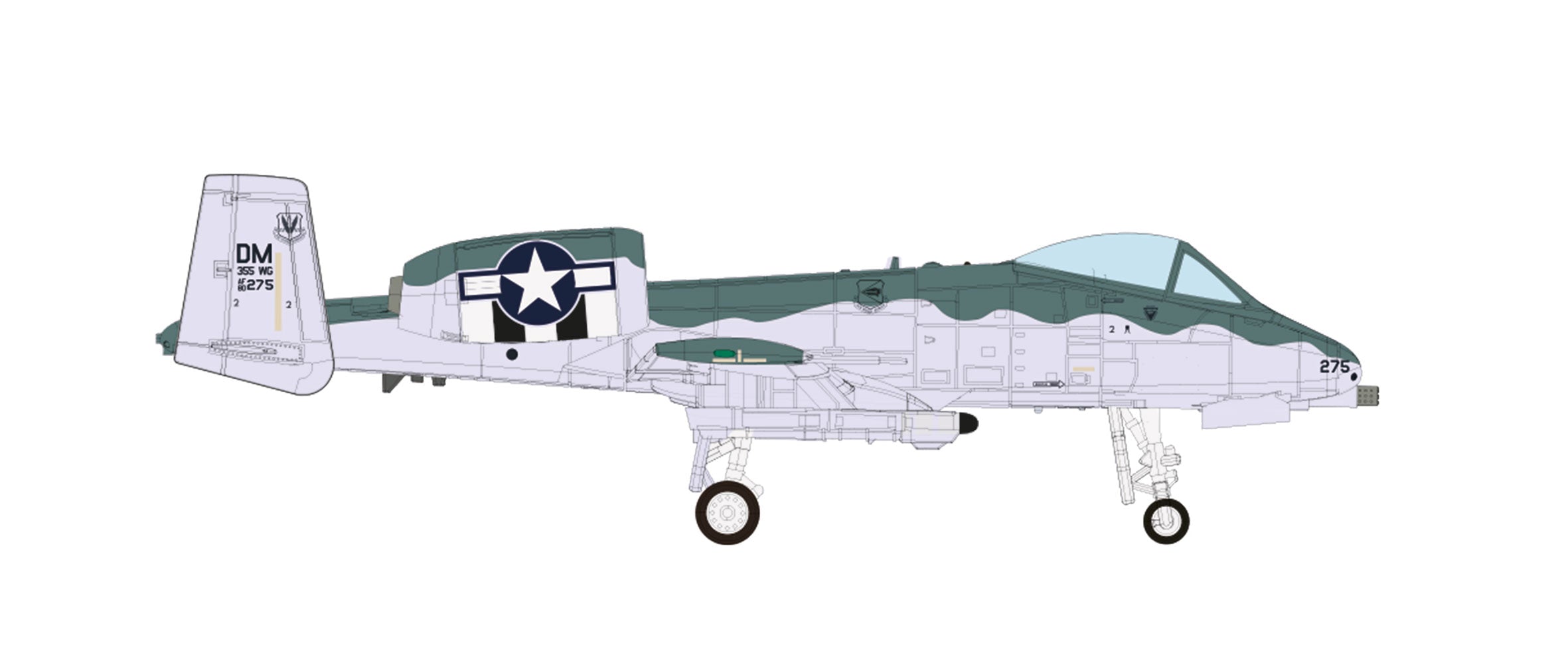 Herpa Wings 【予約商品】A-10C アメリカ空軍 第355戦闘航空団 第354戦闘飛行隊 特別塗装「A-10デモチーム」  デビスモンサン基地 #80-0