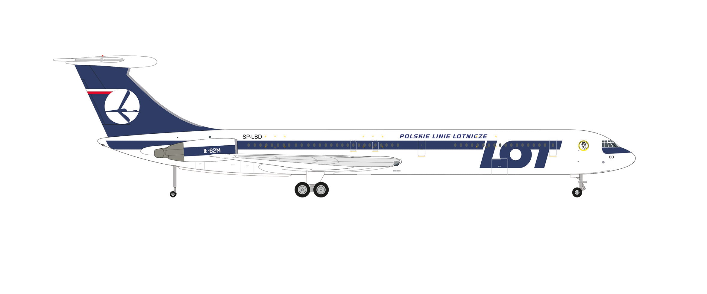 【予約商品】IL-62M LOTポーランド航空 1980年代-1990年代 SP-LBD 「ヴワディスワフ・シコルスキ」 1/200 [572682]