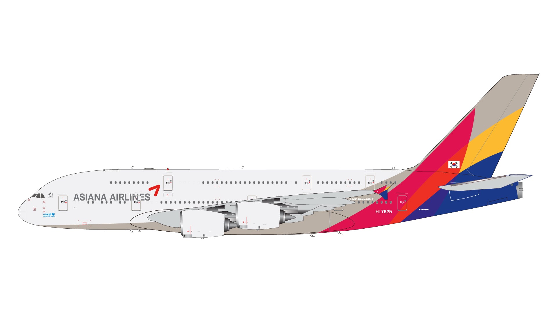 Gemini200 【予約商品】A380-800 アシアナ航空 HL7625 1/200 