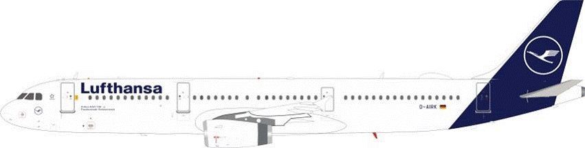 【預購商品】A321 德國漢莎航空 新塗裝 D-AIRK 1/200 *金屬材質 【JF-A321-001】