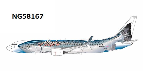 【予約商品】737-800 アラスカ航空 Salmon Thirty Salmon II livery N559AS 1/400  (NG20230409) [NG58167]