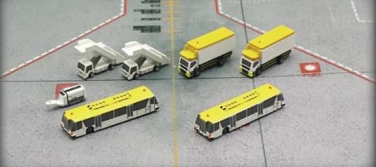 JC Wings ランプバス、ケータリングトラック、タラップ車セット 1/400