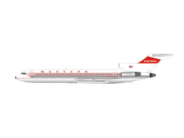 727-247 ウエスタン航空 N2801W Polished (スタンド付属) 1/200 [IF722WA0920P]