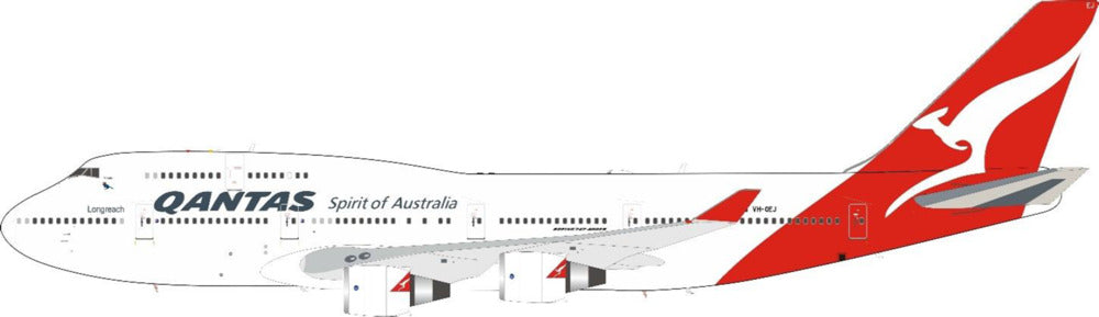 747-400 カンタス航空 最終飛行時 20年 （スタンド・コレクターズコイン付属） VH-OEJ 1/200 ※金属製  [QANTAS-LAST-747]