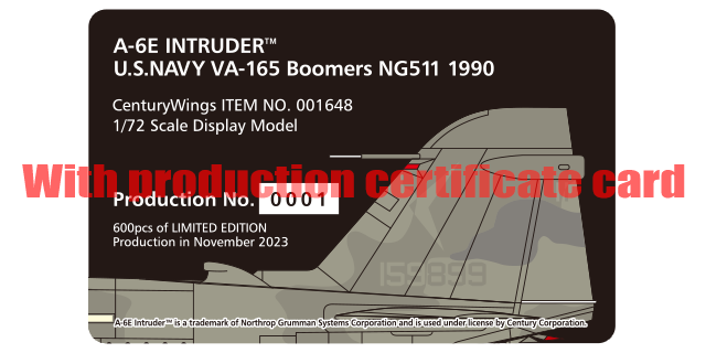 【1/29(月)発売】【予約商品】A-6Eイントルーダー  アメリカ海軍 第165攻撃飛行隊「ブーマース」  NG511 1990年　1/72 [001648]