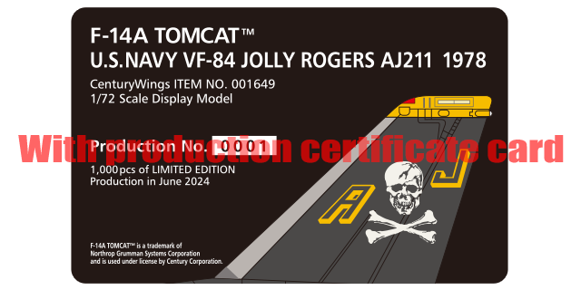 [Released on 9/18 (Wed)] [Pre-order item] F-14A US Navy VF-84 Jolly Rogers AJ211 1978 1/72 [001649] 