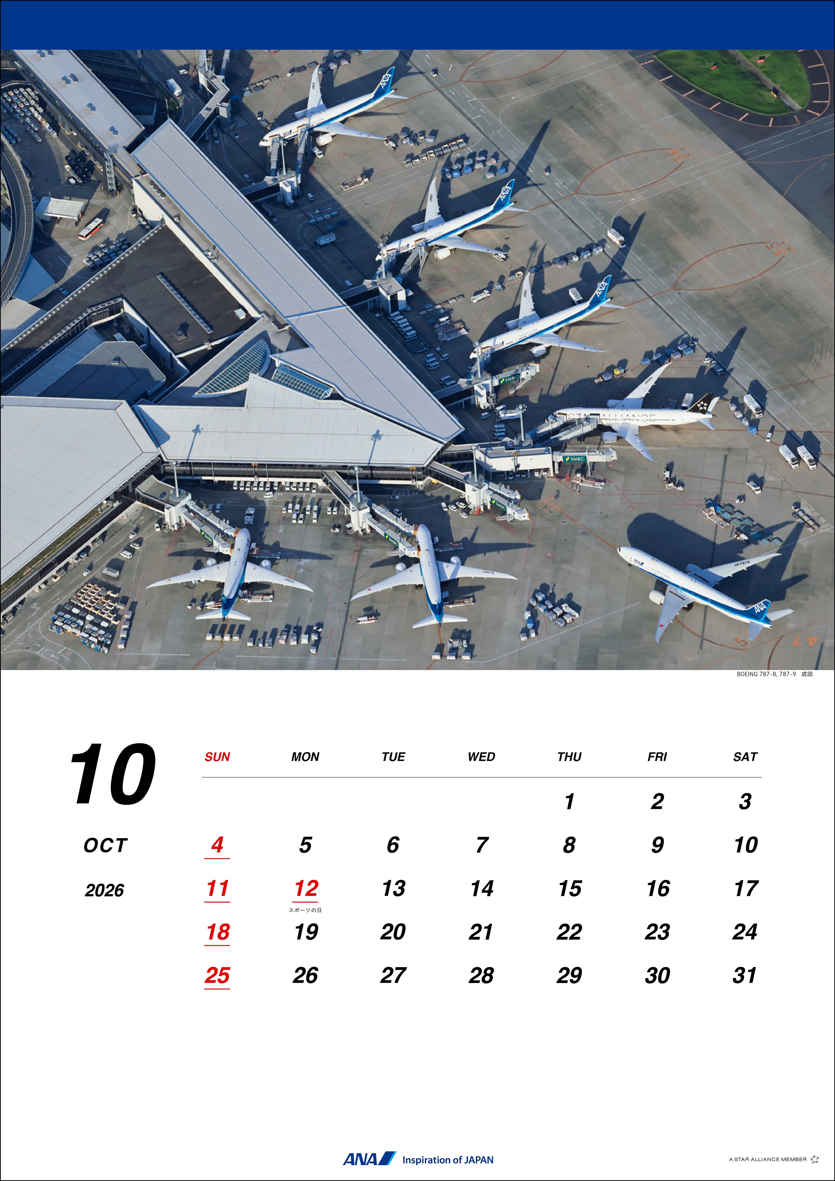 【予約商品】2026年版 壁掛 ANA 787 カレンダー (AC20250826) [4961506311327]