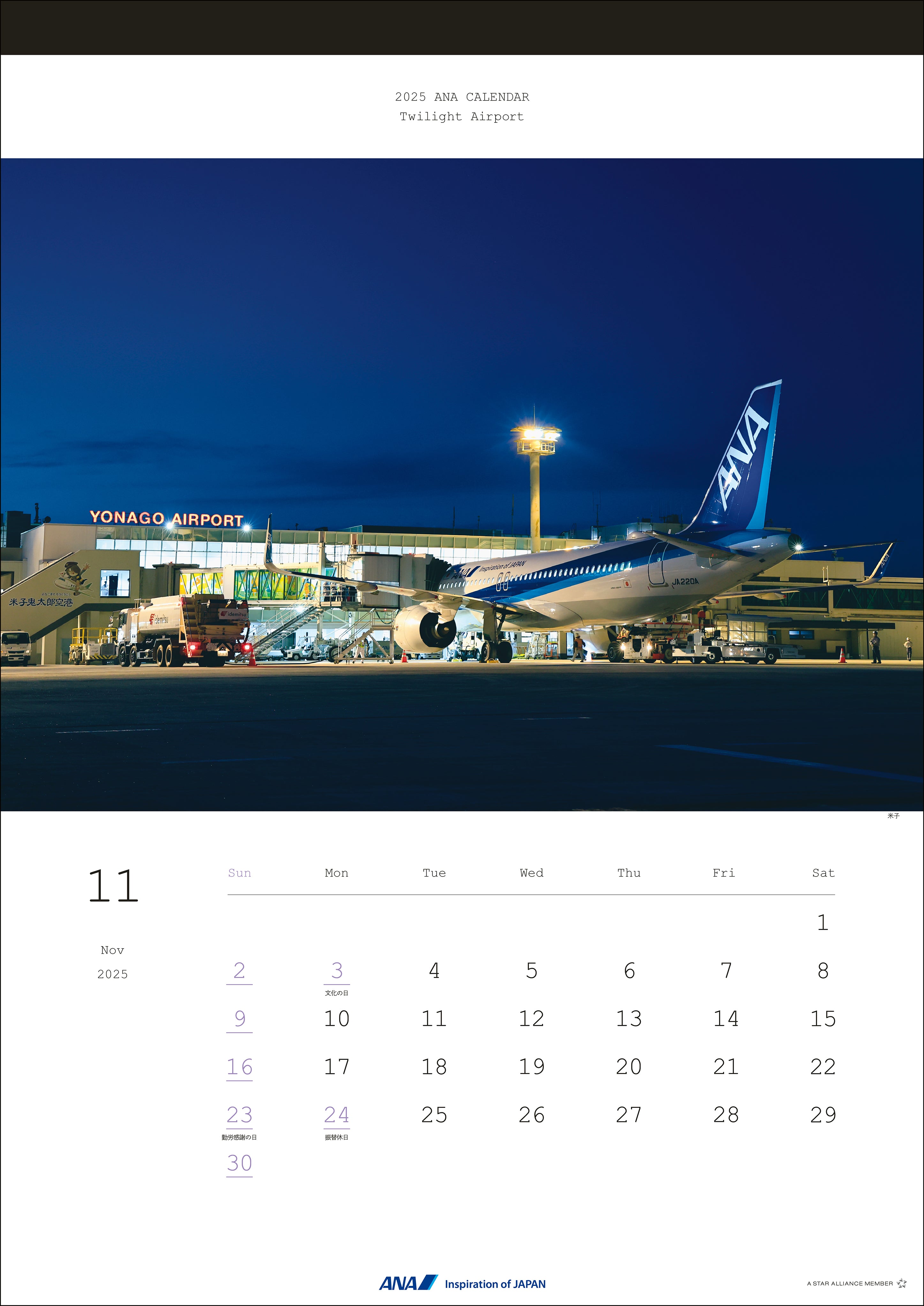 2025 ANA Twilight Airport Calendar [4961506311044] 