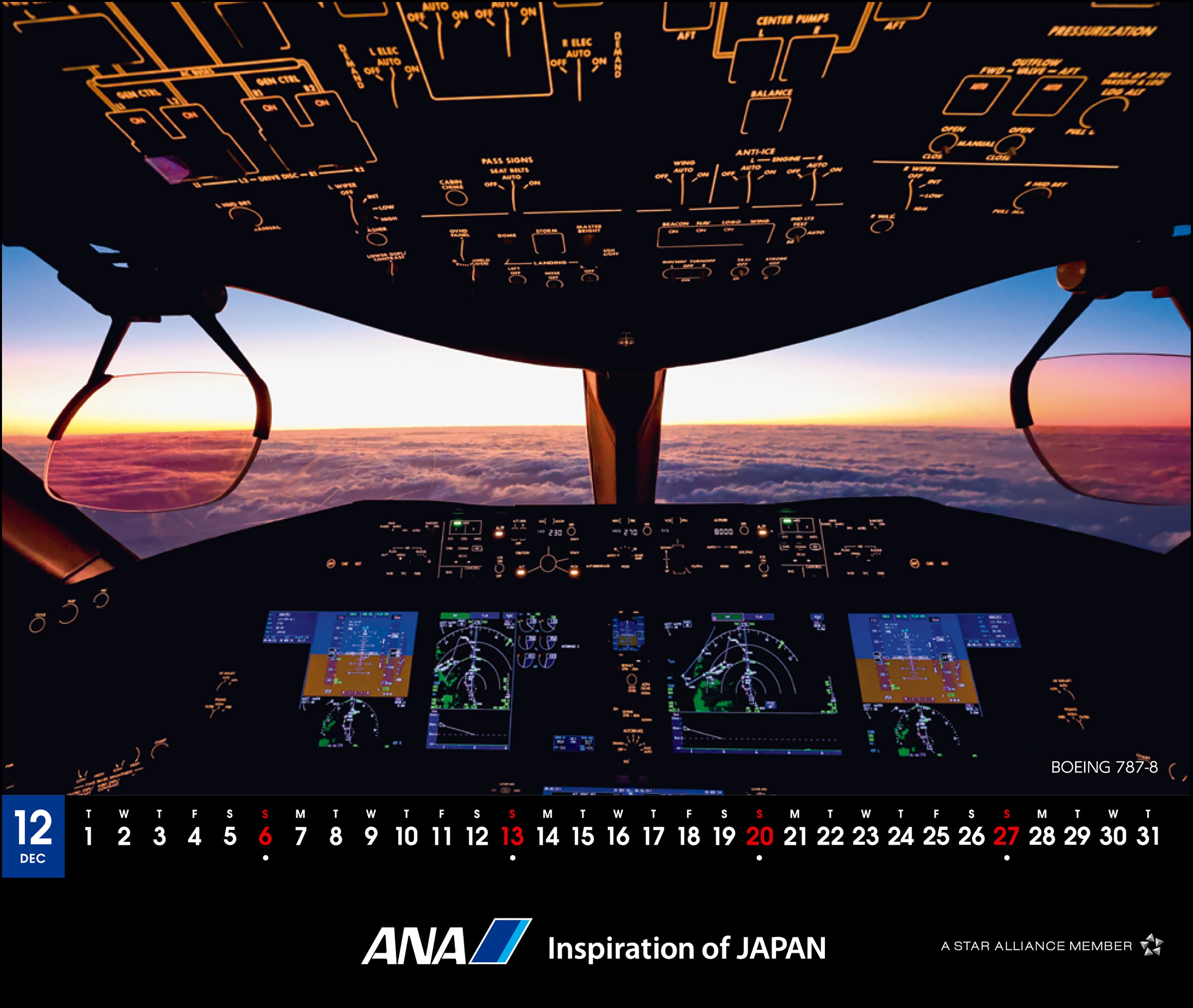 【予約商品】2026年版 卓上 ANA THE COCKPIT カレンダー (AC20250826) [4961506311273]