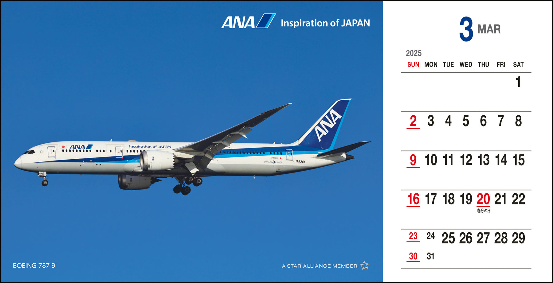 【予約商品】2025年版 卓上ANA 絵はがきカレンダー (ANA20240803) [4961506311082]