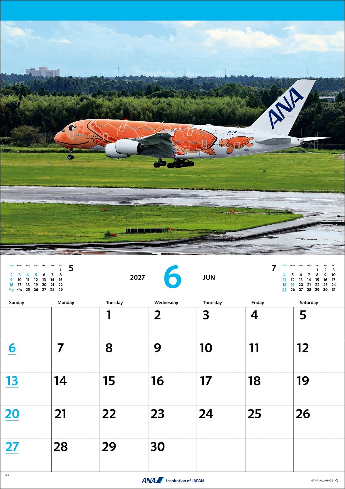 【予約商品】2027年版 ルーク・オザワ撮影 壁掛 ANA A380 FLYING HONUカレンダー (ANC20260817)［4961506311655］