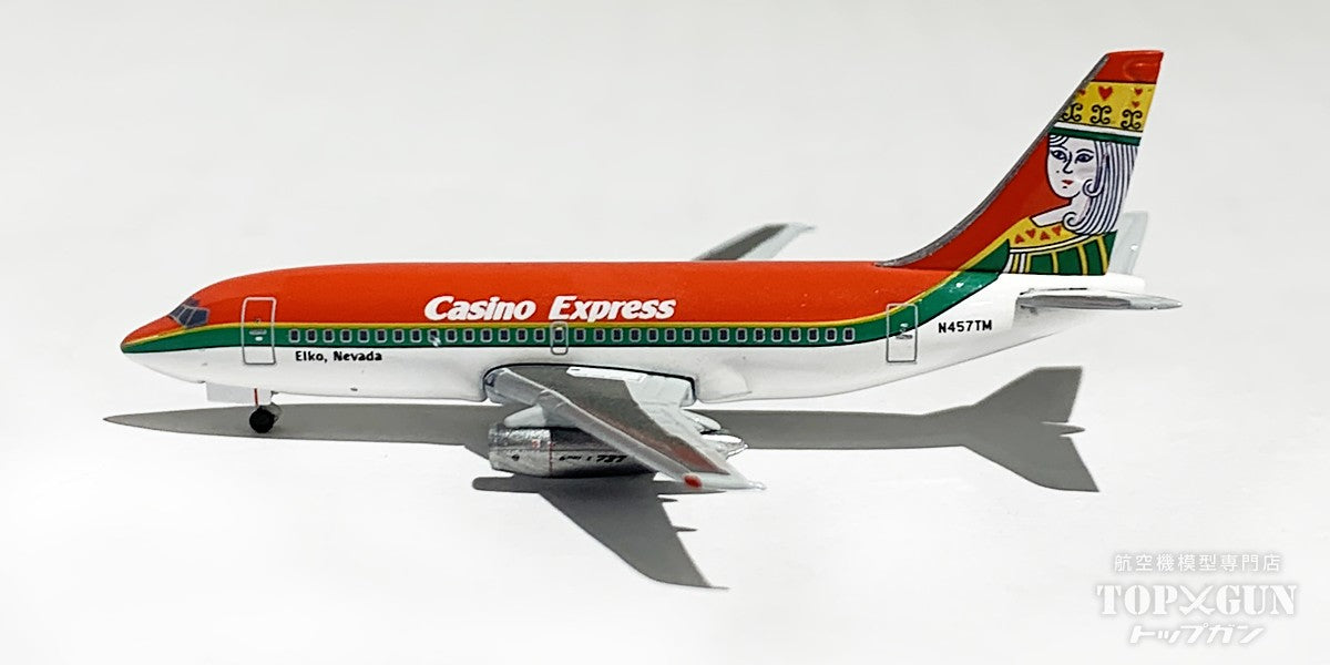 B737-200 カジノ・エクスプレス 「Queen of Hearts」  ヘルパクラブモデル ※プラスチック製スタンド付 N457TM  1/500 (PH20241022) [535700]