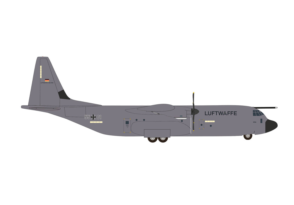 【予約商品】C-130J-30 ドイツ空軍 German-French Air Transport Squadron 55+01 1/500 (HE20231020) [537438]