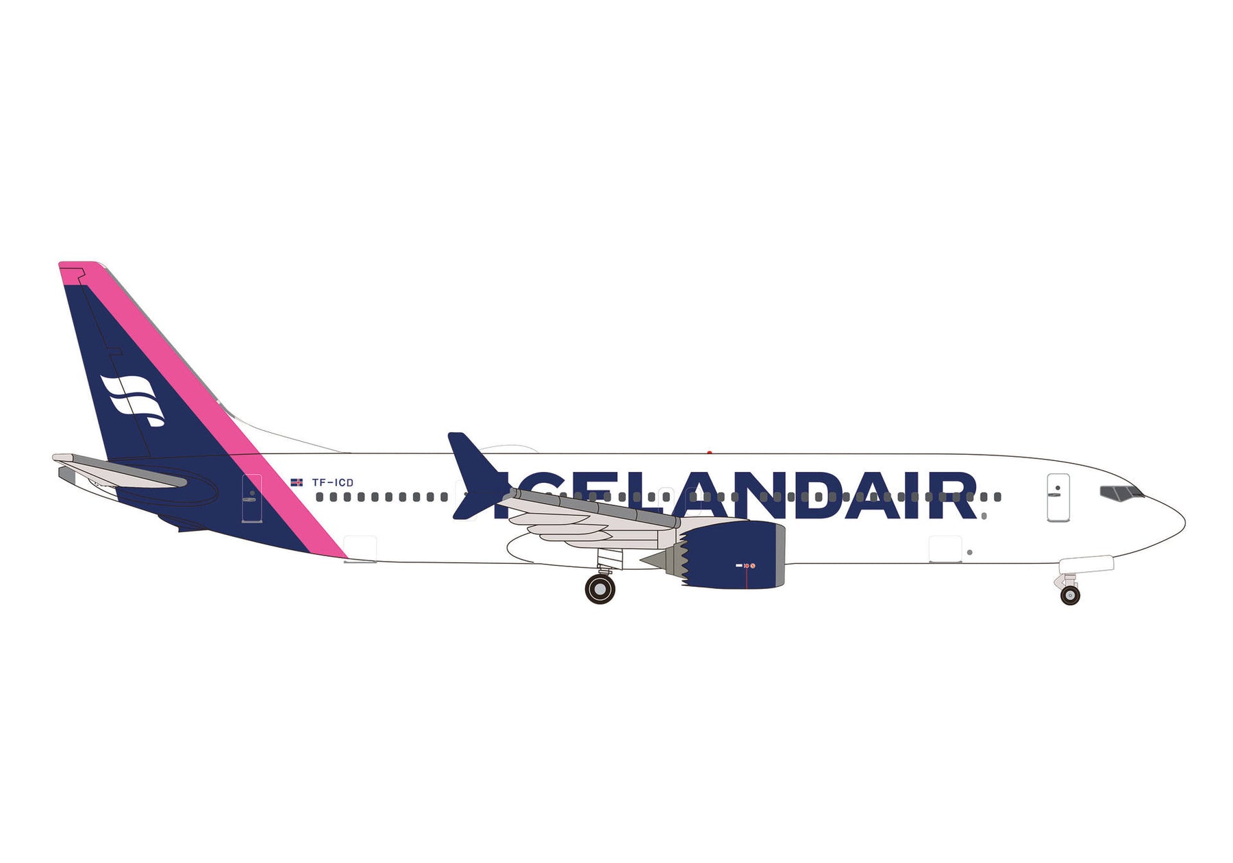 【予約商品】737 Max 9 アイスランド航空“Baula” “magenta tail stripe” TF-ICD 1/500 (HE20231020) [537476]