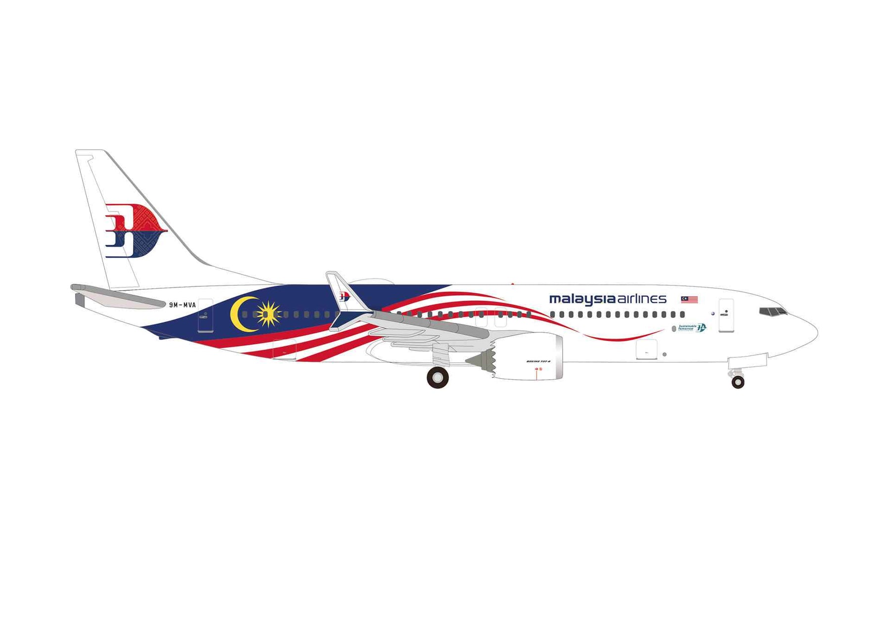 【予約商品】737 Max 8 マレーシア航空 9M-MVA 1/500 (HE20240620) [537780]