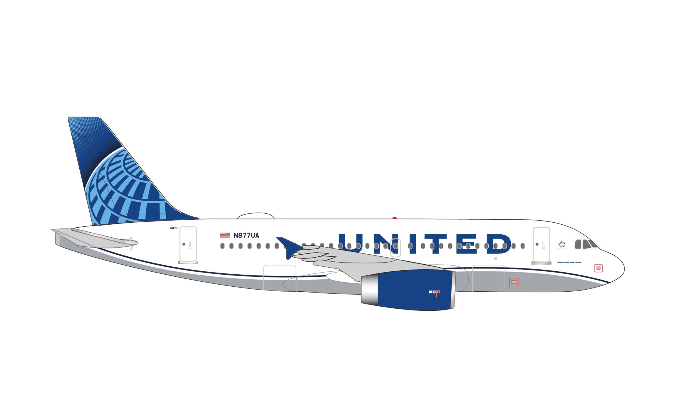 Herpa Wings A319 ユナイテッド航空 N877UA 1/500 [538756]