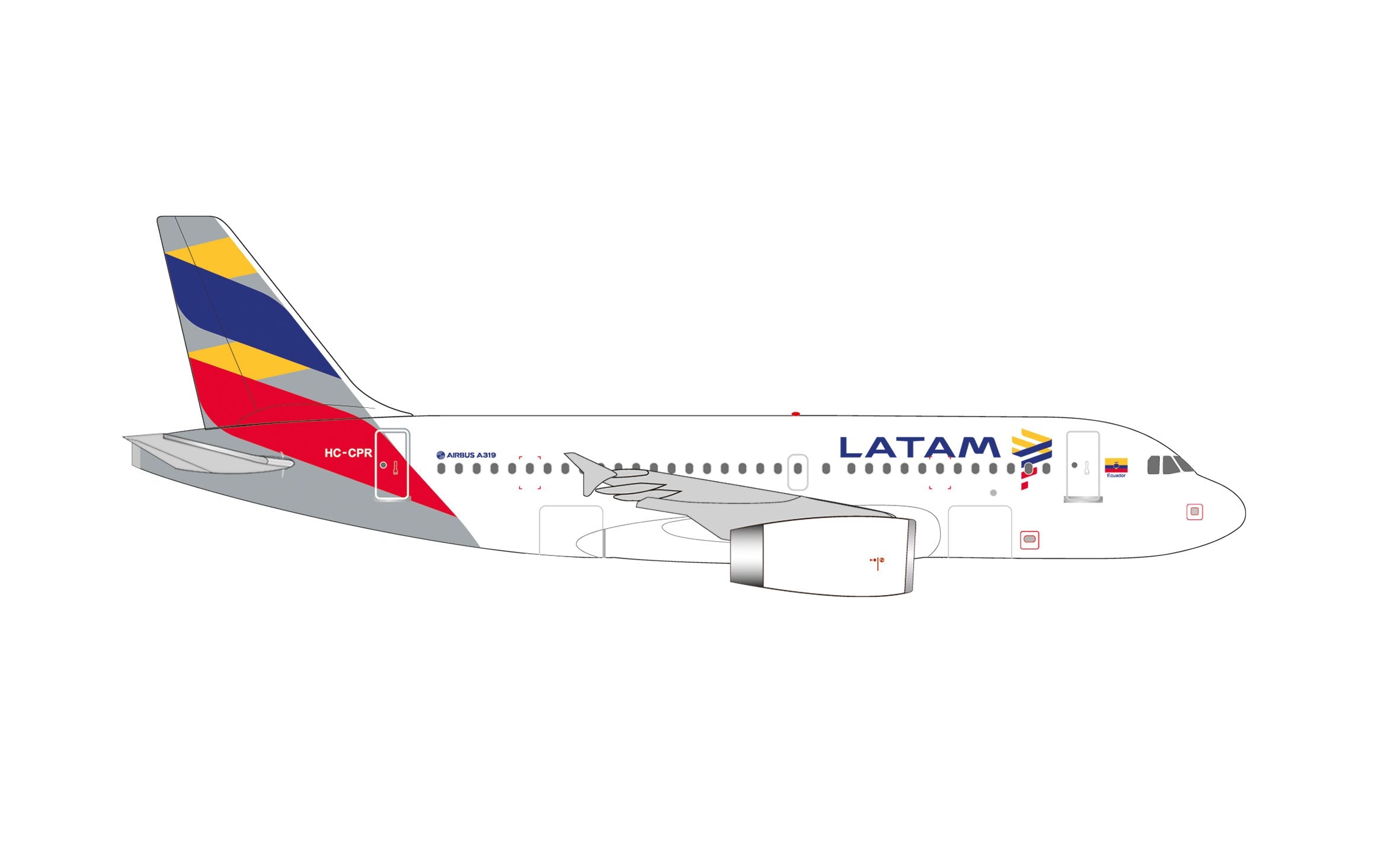 A319 LATAM航空 「エクアドル」 HC-CPR 1/500 [538770]