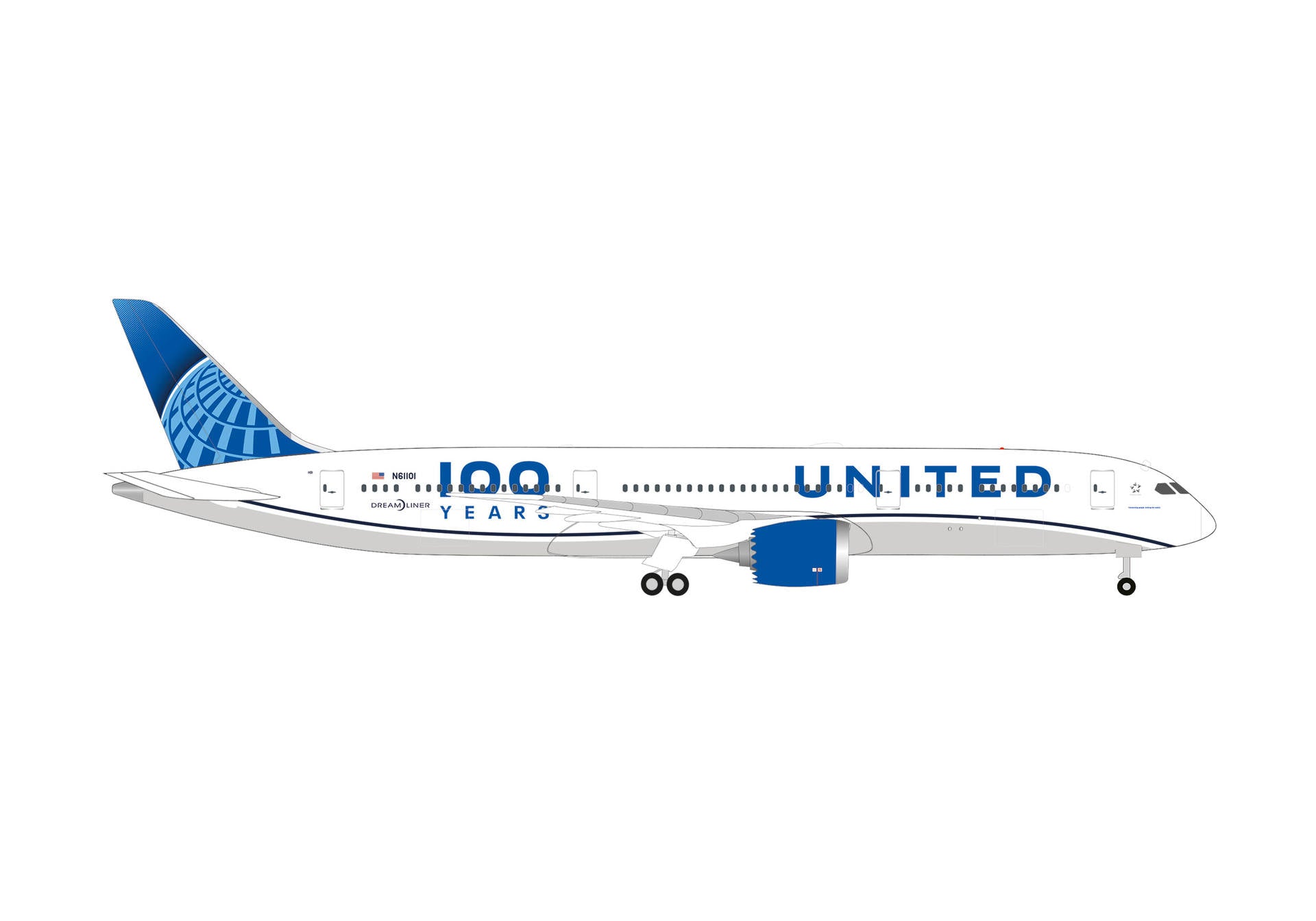 B787-9 ユナイテッド航空 「100 Years」 N61101 1/500 [539050]