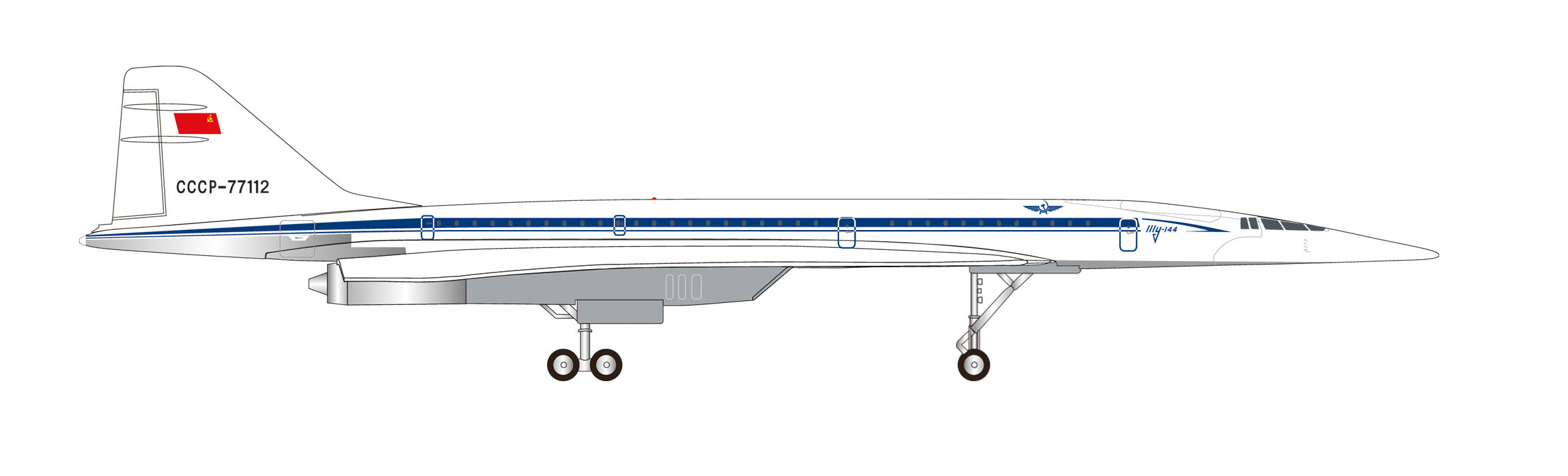 Herpa Wings Tu-144D アエロフロート・ロシア航空 CCCP-77112 1/400
