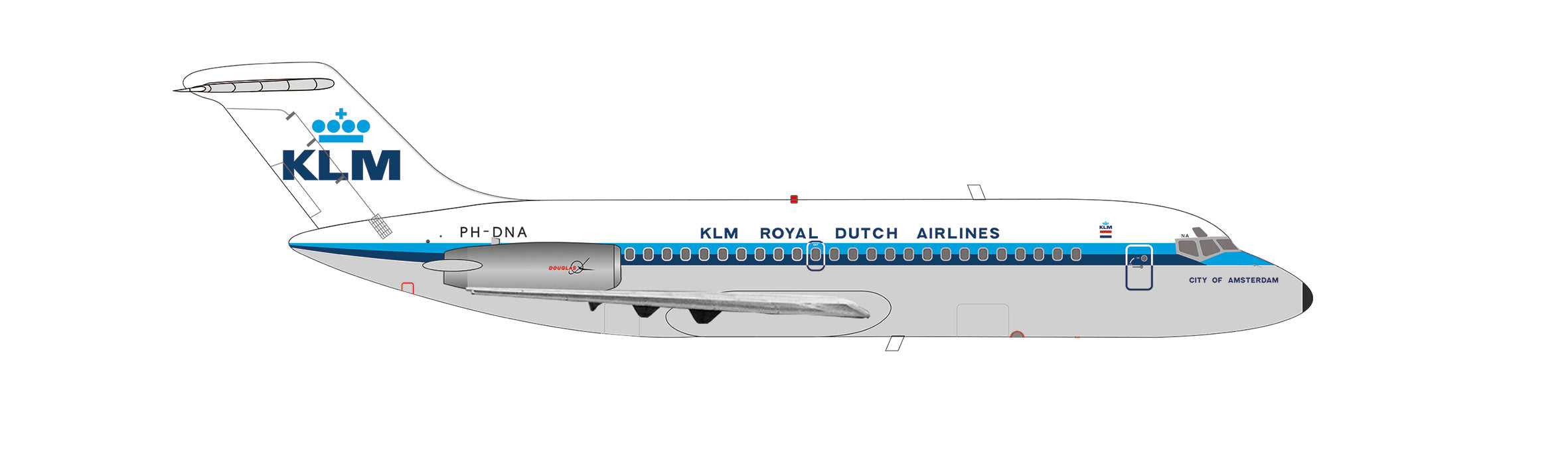 DC-9-15 KLM Royal Dutch Airlines 1970s PH-DNA "Amsterdam" 1/200 [572224]