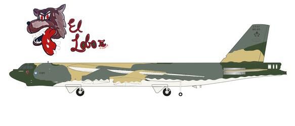 【予約商品】B-52G アメリカ空軍 596BS, 2BW “El Lobo II” バークスデールAB 58-0185  1/200  (HE20230825) ［572767]