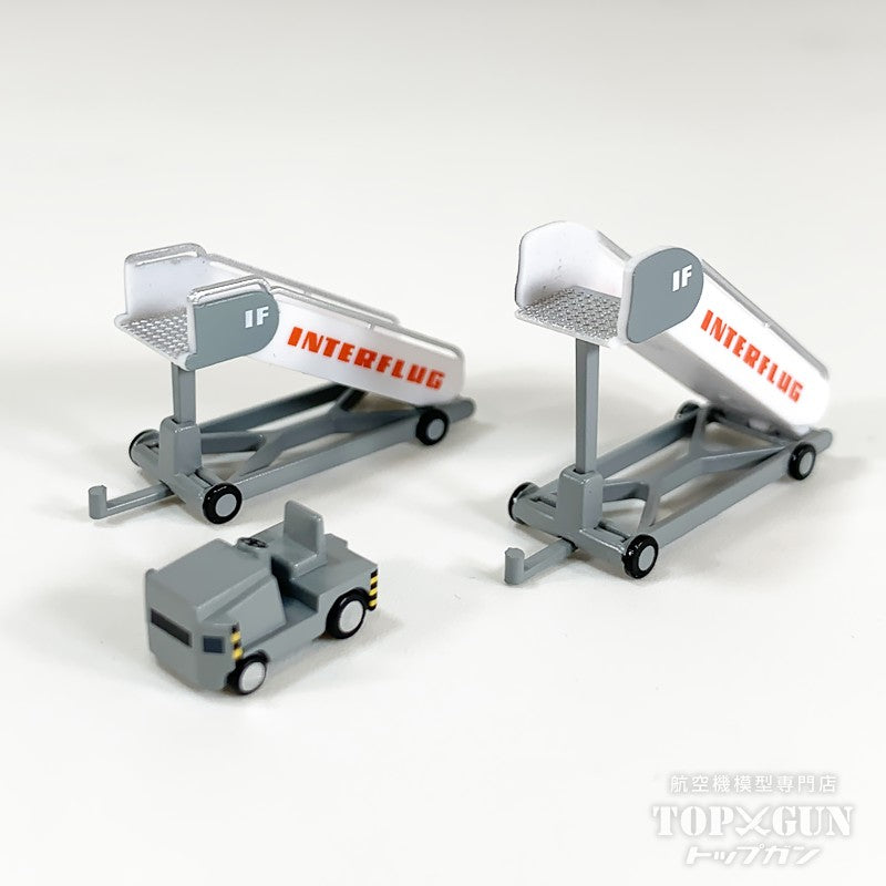 Herpa Wings インターフルーク航空 タラップ車 (2個) 牽引車 (1個) 1