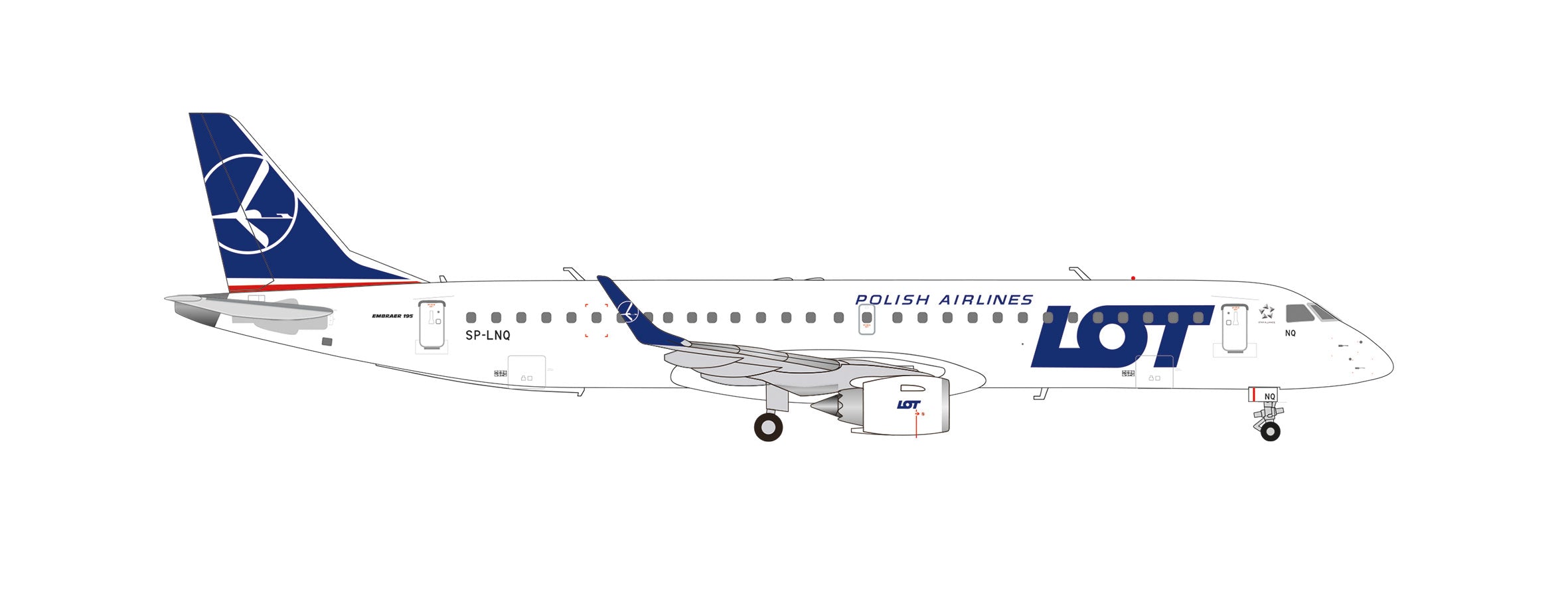 E195 LOTポーランド航空 SP-LNQ 1/200 [573825]