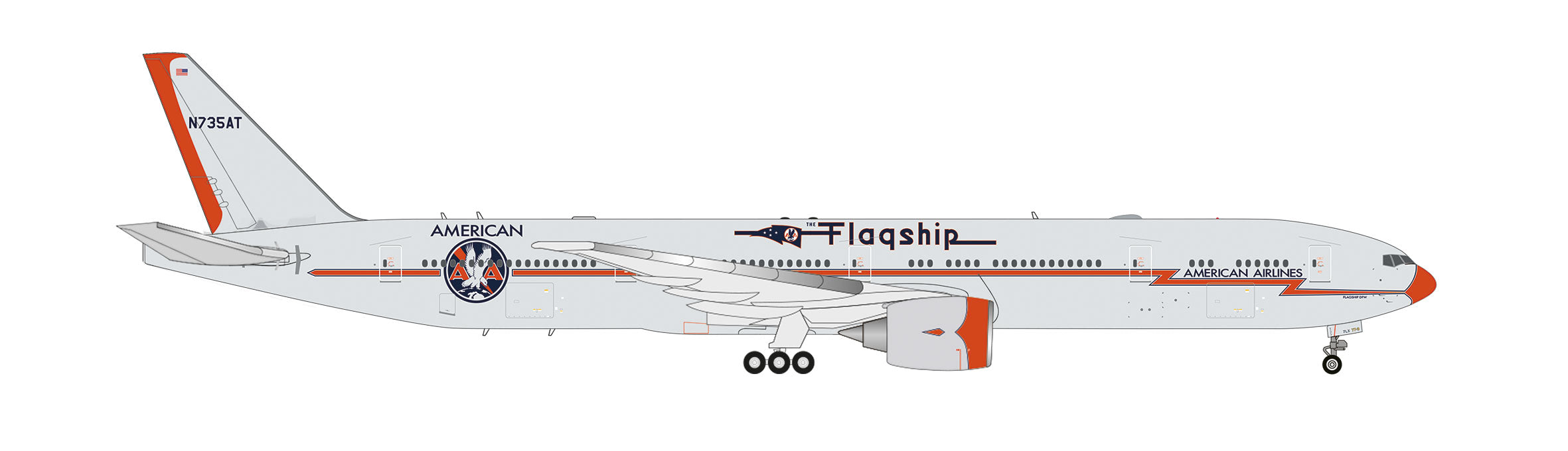 【予約商品】777-300ER アメリカン航空 「Flagship Heritage Livery」 N735AT 1/200 (HE20260125) [574020]
