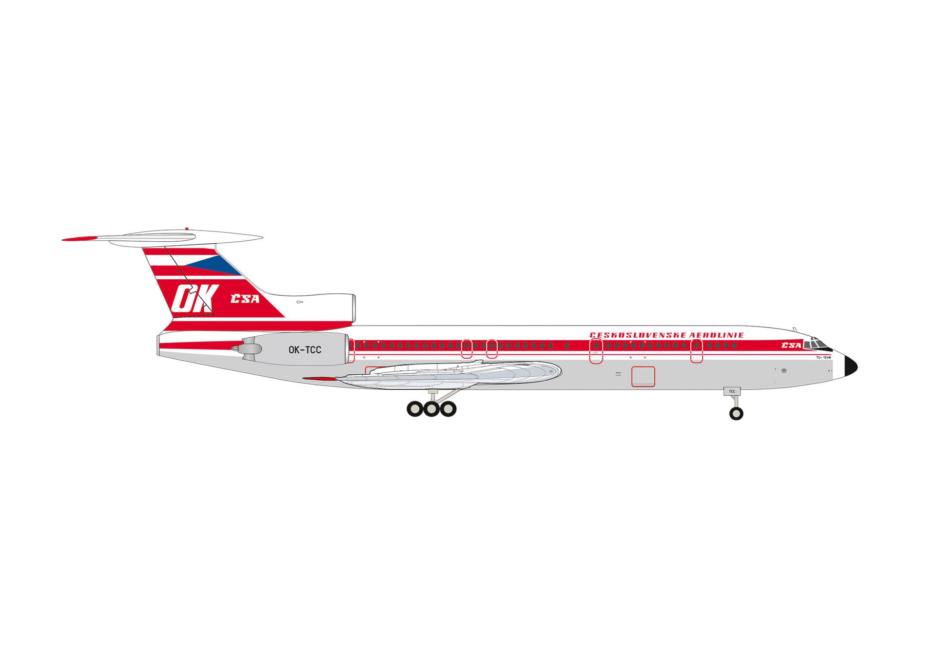 Herpa Wings 【予約商品】TU-154M チェコ航空 「Teplice」 OK-TCC 1