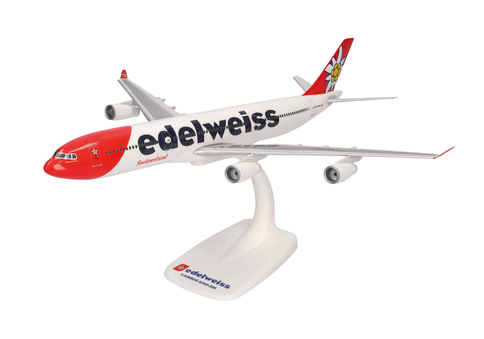 A340-300 Edelweiss Airlines HB-JMC Flumserberg (assembly model, stand included, no landing gear) 1/200 [611336-001] 