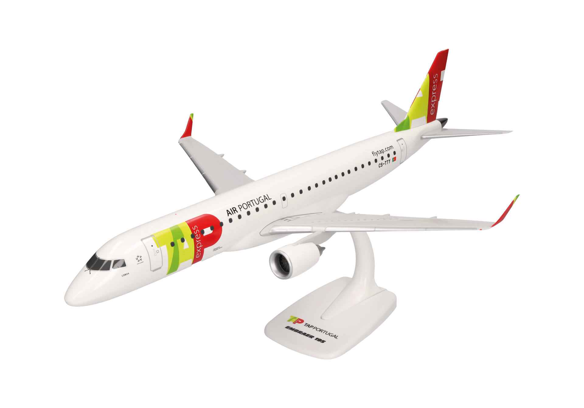 E195 TAP Express CS-TTY Lisboa (assembly model, stand version, no landing gear) 1/100 [614207] 