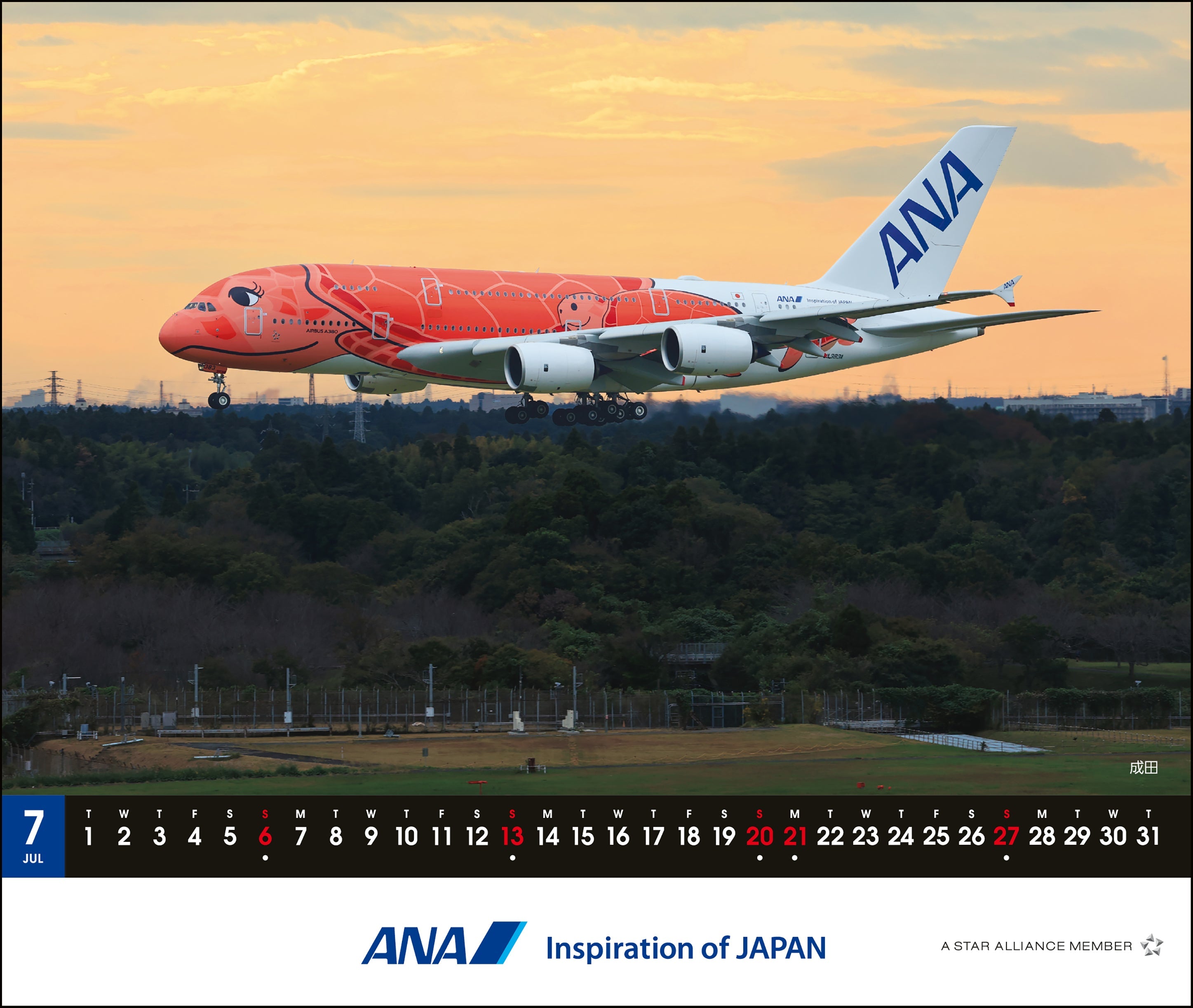 2025 Edition ANA A380 FLYING HONU Desktop Calendar [4961506311105] 