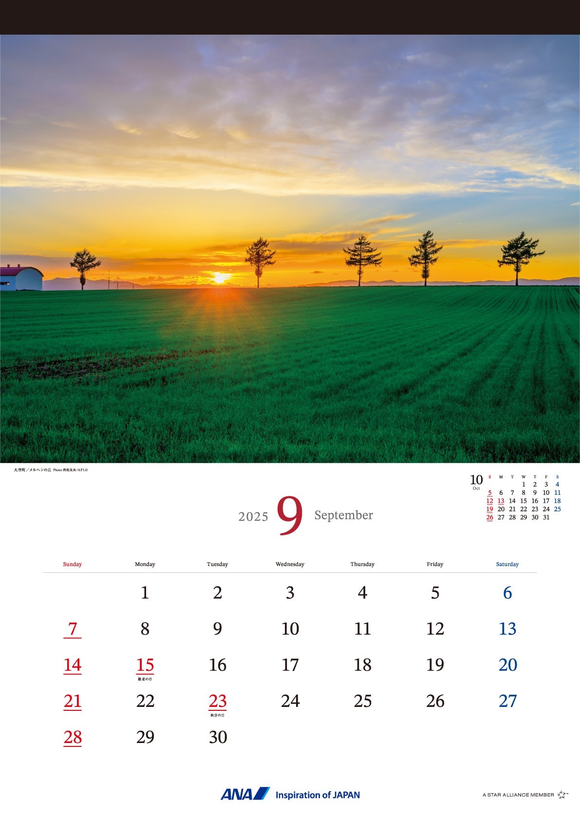 2025 ANA Graphic Gallery Wall Calendar Hokkaido [4961506311013] 