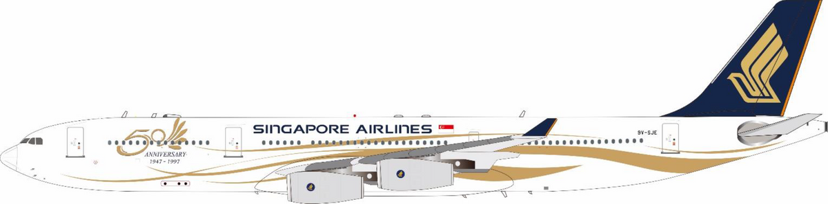 A340-300 シンガポール航空 特別塗装「創業50周年」 1997年 9V-SJE 1/200 [B-343-SJE]