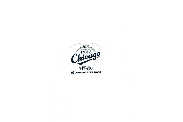 JAL CHICAGO クリアステッカー ホワイト[BJB3707]