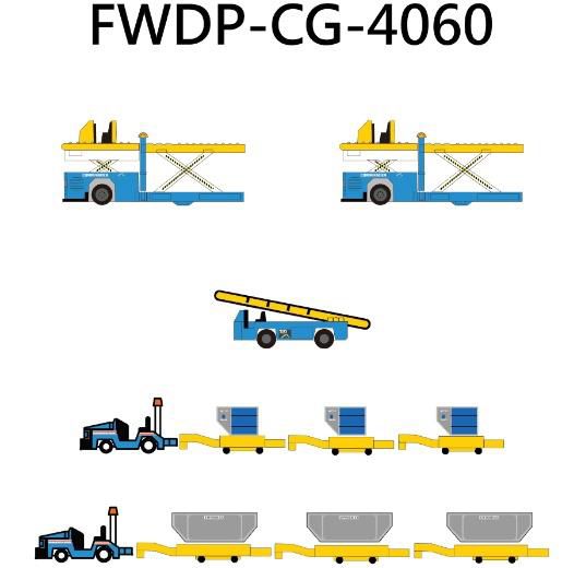 Airport Diorama Accessories Ground Support Vehicle (GSE) 11-Car Set Hong Kong Airport Authority 1/400 [FWDP-CG-4060]