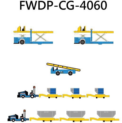 空港ジオラマアクセサリー 地上支援車両（GSE） 11両セット 香港空港管理局 1/400 [FWDP-CG-4060]