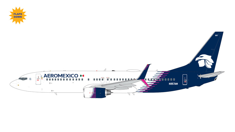 【予約商品】737-800S  アエロメヒコ航空 ※新塗装・フラップダウンモデル  N957AM 1/200 (GJ20250428) [G2AMX1387F]
