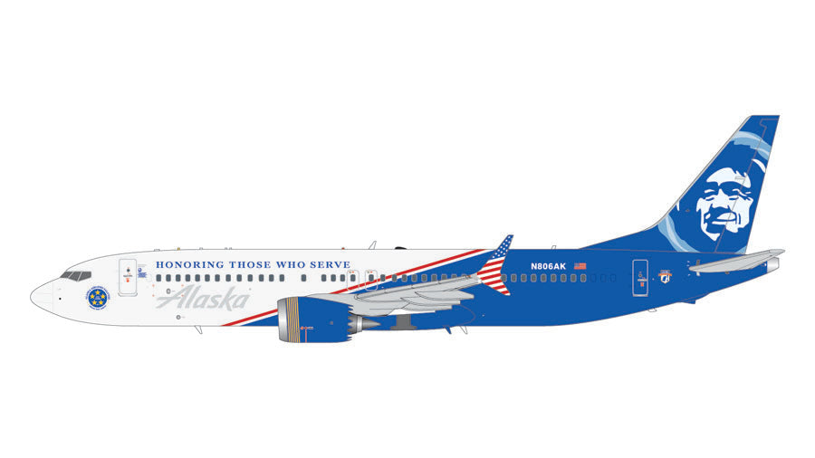 [Pre-order item] 737 MAX8 Alaska Airlines "Honoring Those Who Serve" N806AK 1/200 (GJ20241110) [G2ASA1294] 