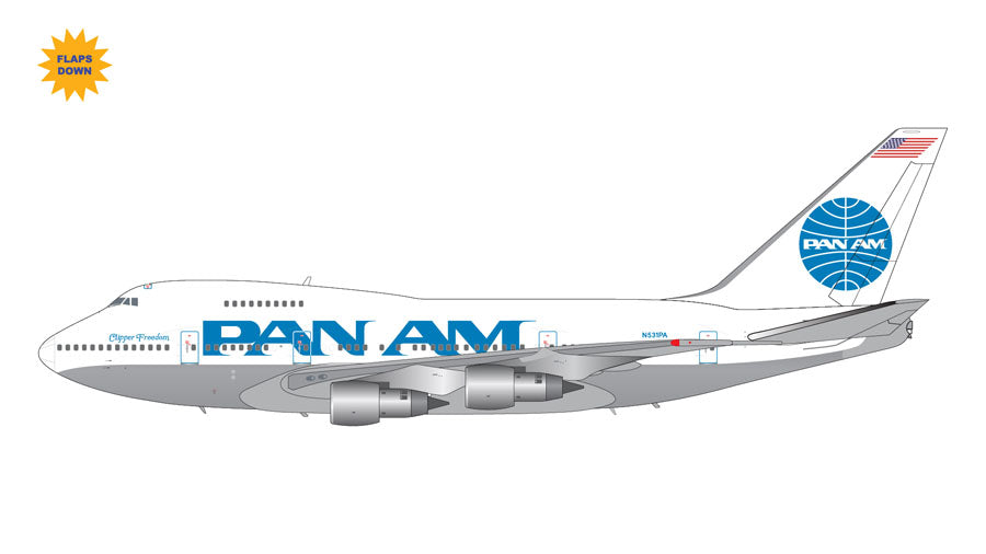 [Pre-order item] 747SP Pan American Airways *Flap down model "billboard titles" N531PA 1/200 (GJ20250131) [G2PAA1164F] 