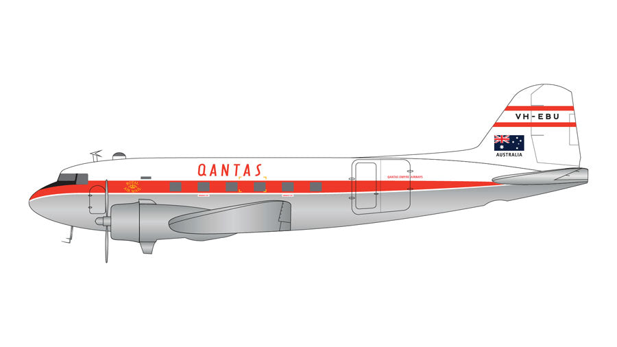 DC-3 カンタス航空 VH-EBU ※ポリッシュ仕上げ 1/200 [G2QFA553]