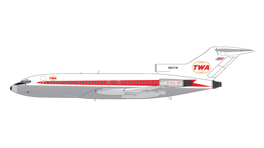 727-100 トランス ワールド航空 「Star Stream塗装」 ※メタルスタンド付属 N851TW 1/200 [G2TWA946]